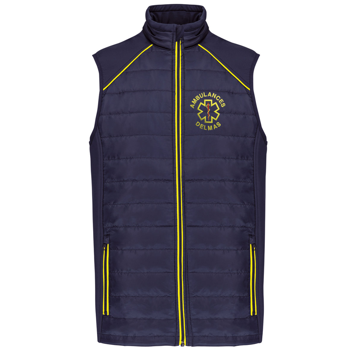 Gilet d'inter. bi-matière, mixte -
