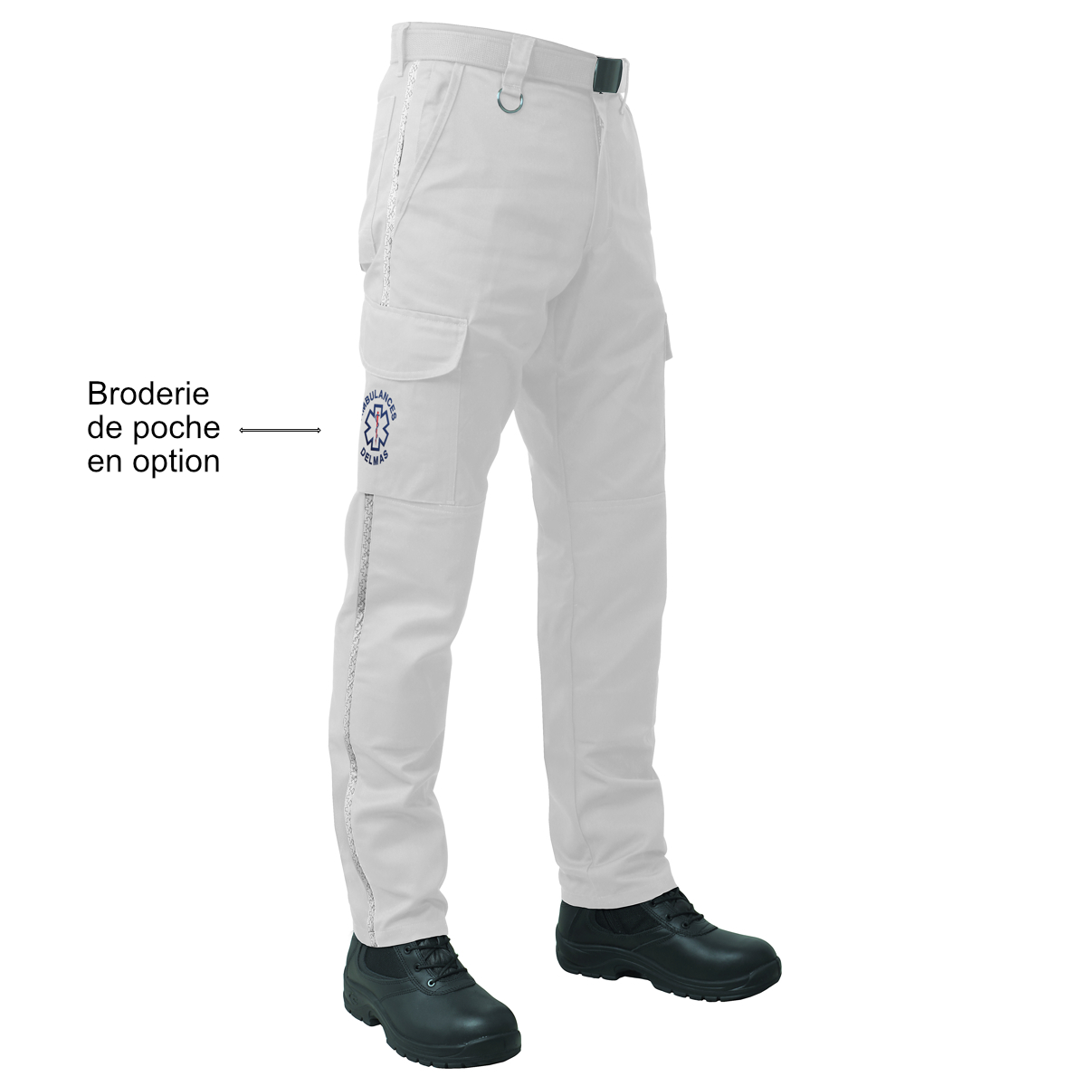 Pantalon "new 2087" - Couleur blanc avec biais gris -